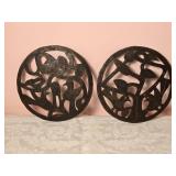 Vintage Pressed Metal Bird Decor Pair