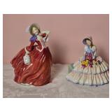 Vintage Royal Daulton  Handpainted Ceramic Figure Pair - Autumn Breezes - Day Dreams