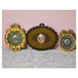 Charming Antique Hanpainted Porcelain Cameo Collection - (3)