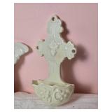 Brilliant Beleek Fine Ceramic Holy Water Font Pair
