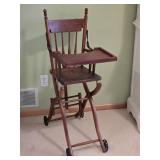 Incredible Antique Rolling High-Chair