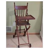 Incredible Antique Rolling High-Chair