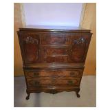 Breathtaking Antique Carved Burlwood Dresser