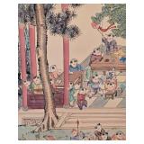 Fantastic Handpainted Antique Chinese Hanging Scroll -  "Picture History"
