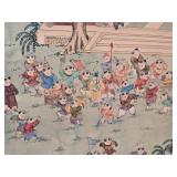 Fantastic Handpainted Antique Chinese Hanging Scroll -  "Picture History"