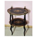 Gorgeous Antique Inlaid  Tiered Accent  Table