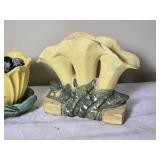 Vintage Glazed Hanpainted Floral Pottery - Hull Pottery & Others - (3)