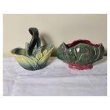 Vintage McCoy Pottery Wide Flower Vase Pair