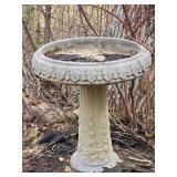 Wonderful  Floral Concrete  Birdbath