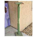 Rustic Bright  Green Wood Plant Stand