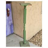 Rustic Bright  Green Wood Plant Stand