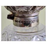 Brilliant Vintage Crystal Perfume Bottle Pair with Sterling Silver Stopper