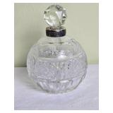 Sparkling Fine Crystal Perfume Bottle Set with Sterling Silver Accent