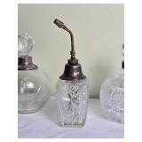 Sparkling Fine Crystal Perfume Bottle Set with Sterling Silver Accent