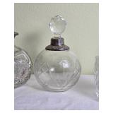 Sparkling Fine Crystal Perfume Bottle Set with Sterling Silver Accent