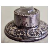 Sparkling Fine Crystal Perfume Bottle Set with Sterling Silver Accent