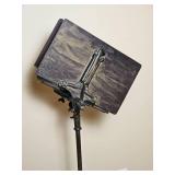 Antique Iron and Wood Book Stand Pedestal