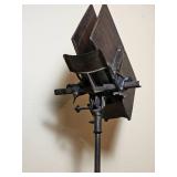 Antique Iron and Wood Book Stand Pedestal