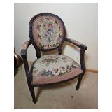 Antique French Needlepoint Bergère Arm Chair