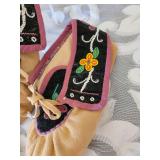 Antique Native American Indian Beaded Moccasins and Tobacco Pouch