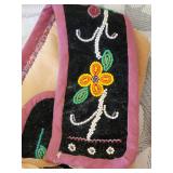 Antique Native American Indian Beaded Moccasins and Tobacco Pouch