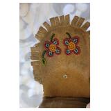 Antique Native American Indian Beaded Moccasins and Tobacco Pouch