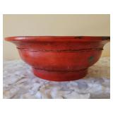Antique Asian Imari Red Lacquer with Gold Decoration Centerpiece Bowl * Wax Seal