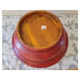 Antique Asian Imari Red Lacquer with Gold Decoration Centerpiece Bowl * Wax Seal