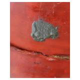 Antique Asian Imari Red Lacquer with Gold Decoration Centerpiece Bowl * Wax Seal