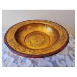 Antique Asian Imari Red Lacquer with Gold Decoration Centerpiece Bowl * Wax Seal