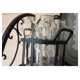 Decorative Galvanized Tray with Truck Design and Glass Jars Set