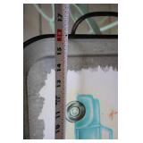 Decorative Galvanized Tray with Truck Design and Glass Jars Set