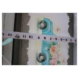 Decorative Galvanized Tray with Truck Design and Glass Jars Set