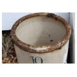 Antique Stoneware Crock with Wing Design