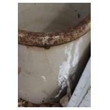 Antique Stoneware Crock with Wing Design