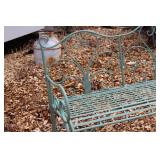 Metal Garden Bench with Decorative Scrollwork