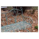 Metal Garden Bench with Decorative Scrollwork