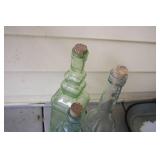 Set of 3 Vintage Glass Bottles with Corks
