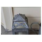 Vintage Galvanized Lantern and Watering Can Set