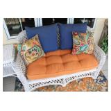 5-Piece Wicker Patio Furniture Set with Colorful Cushions