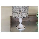 Vintage Distressed Table Lamp with Detailed Metal Shade