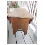 Rustic Wooden Bench with Heart Cutouts and Floral Details