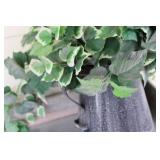 Decorative Faux Greenery in Vintage Metal Planter