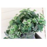 Decorative Faux Greenery in Vintage Metal Planter