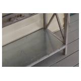 Vintage Metal and Wood Console Table with Drawers