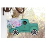 Decorative Vintage Truck Birdhouse with Floral Design