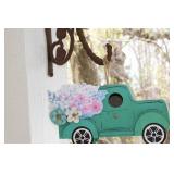 Decorative Vintage Truck Birdhouse with Floral Design
