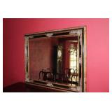 Antique Ornate Wooden Mirror with Detailed Frame