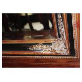 Antique Ornate Wooden Mirror with Detailed Frame