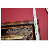 Antique Ornate Wooden Mirror with Detailed Frame